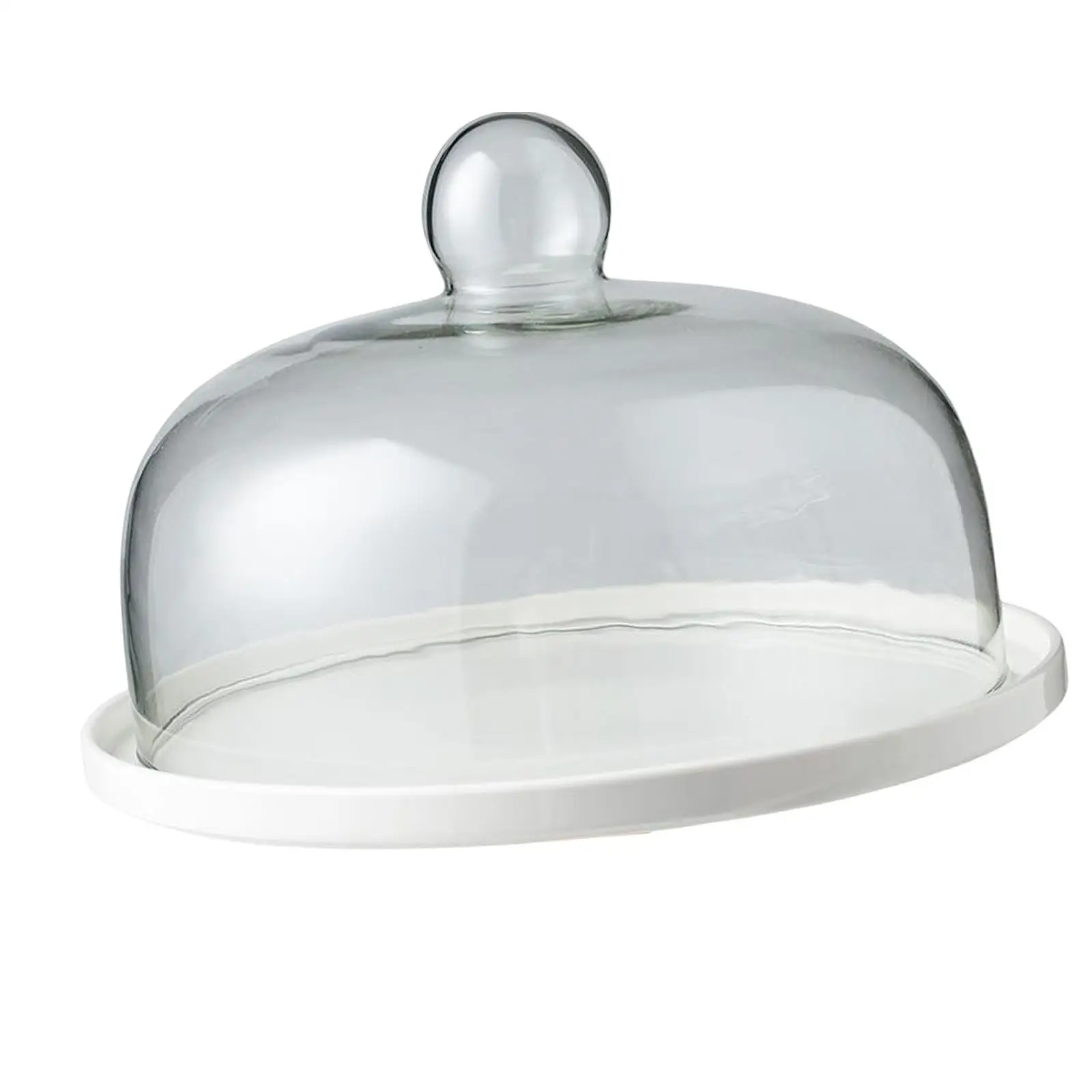 Cake Stand Dome Lid Glass Cover Serving Tray Dessert Display Cheese Board Tableware for Appetizer Bread Fruit Kitchen Wedding
