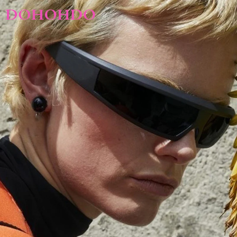 

Retro Fashion Y2K Futuristic Punk Rectangle Sunglasses Women Men Trend Luxury Brand Design Outdoors Cycling Sports Goggles UV400