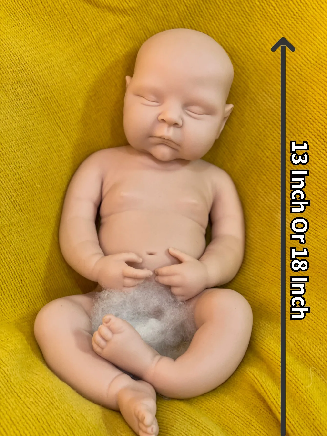 18 Inch 45 CM  Peaches Unpainted Silicone Reborn Girl Baby Doll Handmade Newborn Baby Dolls Toy For Children Birthday Gifts