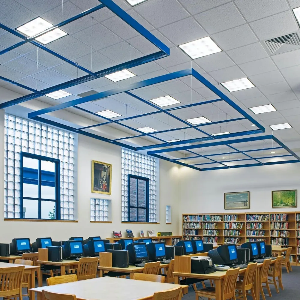 Acoustic Ceiling Tiles - 2x2, White, 16 pcs for Suspended Ceiling Grid