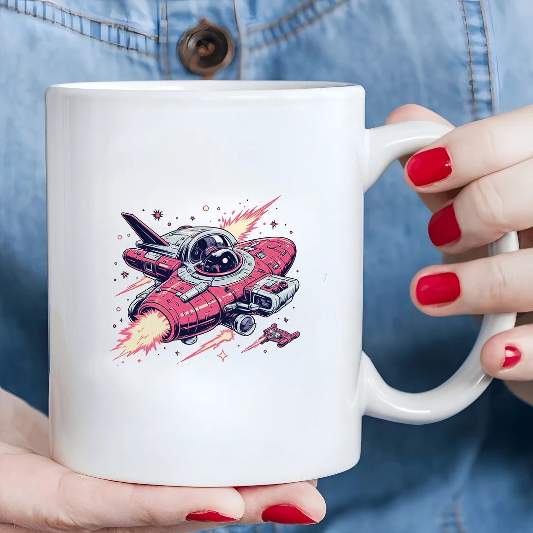 

Galactic Spaceship Mug + Sci-Fi Astronaut Cup 11OZ Kids Drink Cup Christmas Office Gift