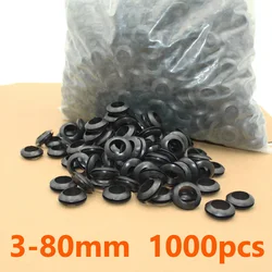 Black Rubber Double Sided Protective Coil Seal ORing Grommet Gasket Cable Out Hole Wire Distribution Box Through Wire ID 3-80mm