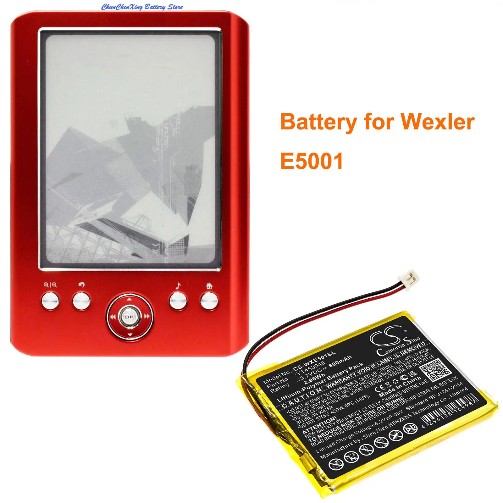 100 % NEU 3,7 V 800 mAh E-Book, E-Reader-Akku YT453949 für Wexler E5001 + WERKZEUG-KIT