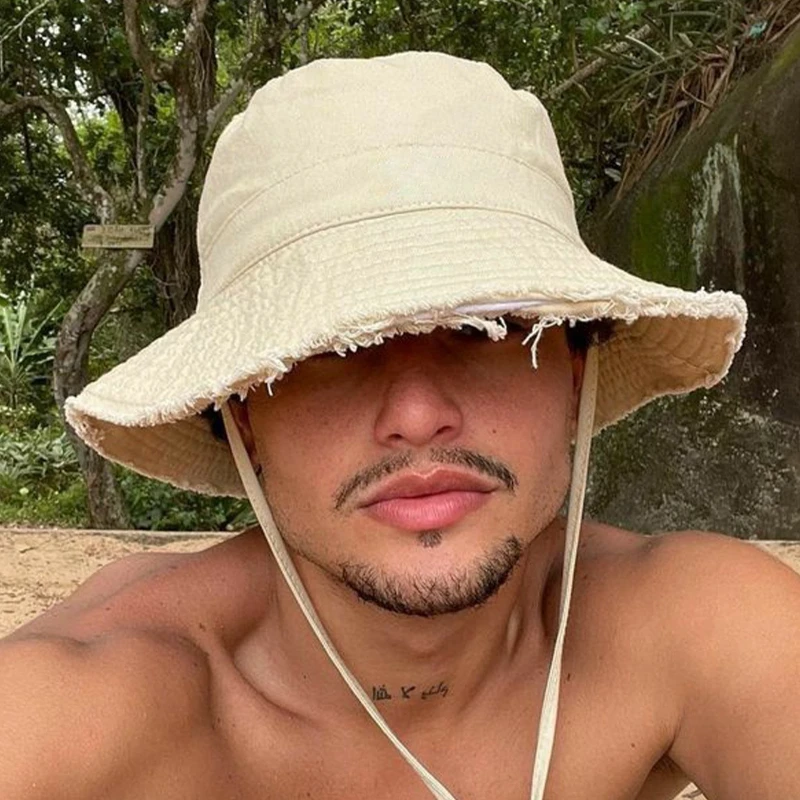 1pc Solid Color Vacation Bucket Caps with Large Eaves for Women Men,spring and Summer Outdoor Providing Sun Protectionsuitable