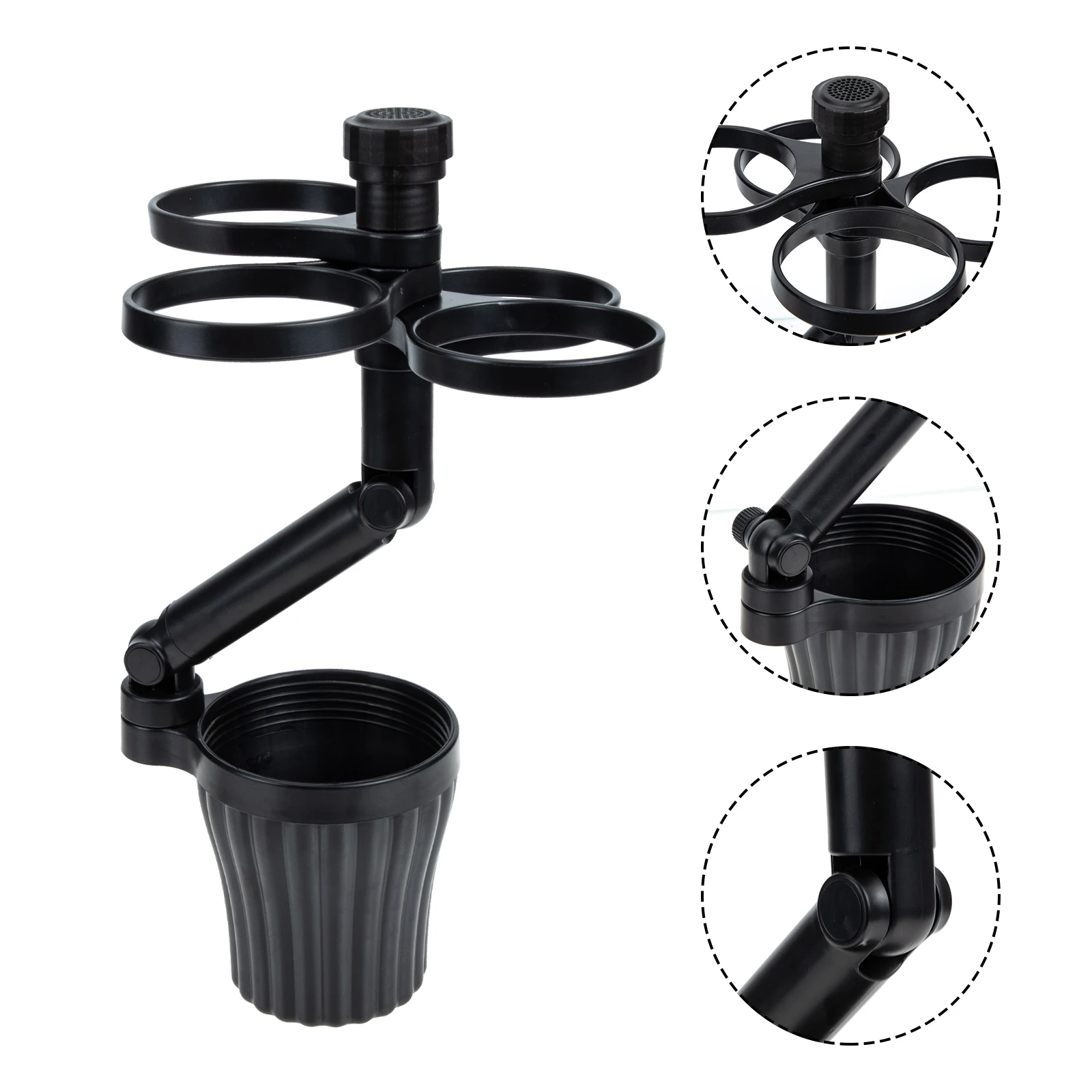 

Car Cup Holder ABS Material Multi Hole 360 Degree Rotating Design Beverage Rack Adapter Extra Storage For Car