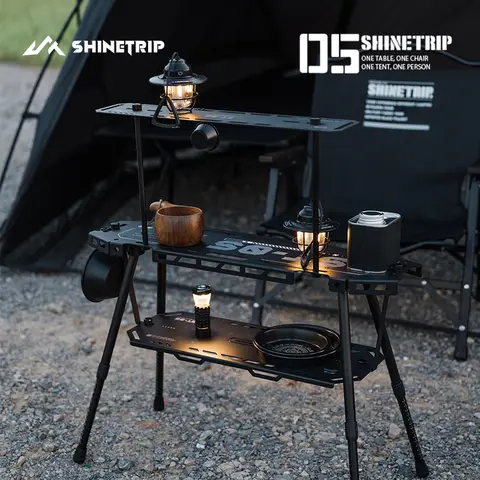 ShineTrip 야외 05 알루미늄 스케이트 보드 테이블 전술 시스템 캠핑 테이블 휴대용 접이식 스토리지 확장 가능 다양한