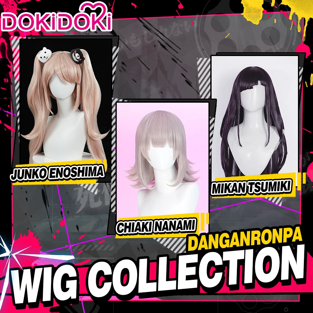 IN STOCK Enoshima Junko Nanami Chiaki Tsumiki Mikan Wig Game Danganronpa Cosplay DokiDoki Cosplay Women Cute Curly Long Hair