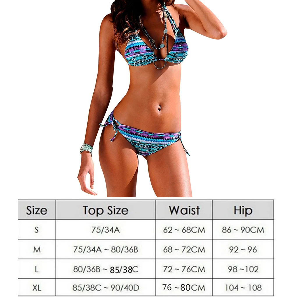 2 pièces femmes maillot de bain Sexy maillot de bain imprimé fronde soutien-gorge culotte ensemble plage Bikini séchage rapide élastique