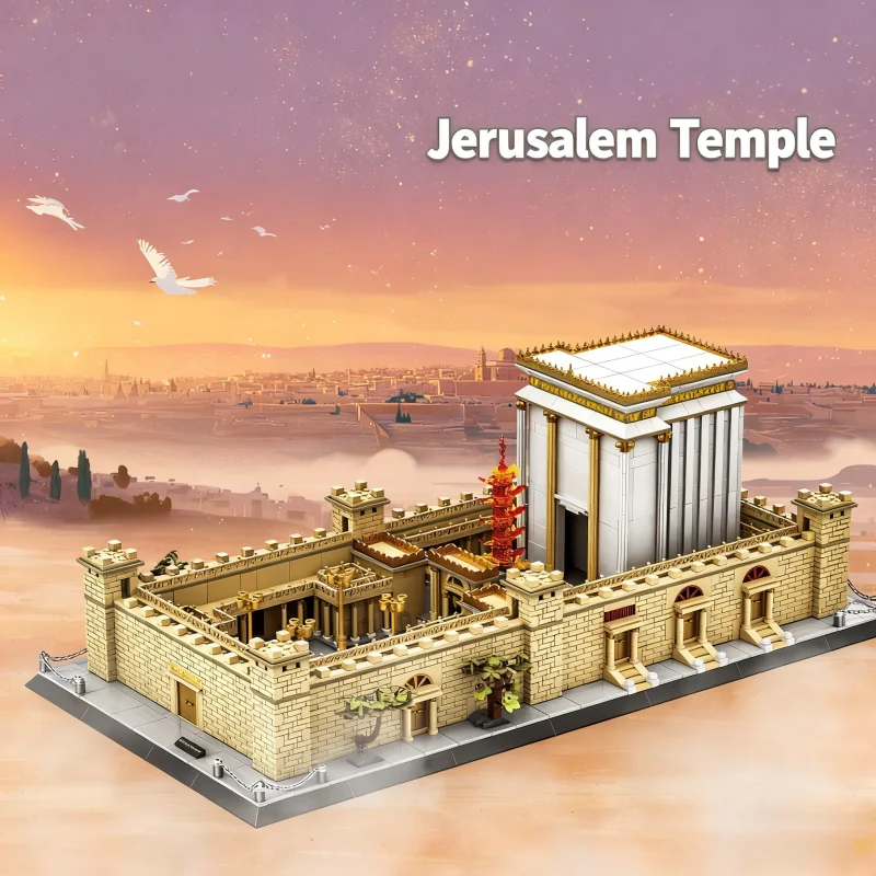 3233PCS Wangge Jerusalem Temple Small Particle Assembly Building Blocks High-Difficulty Large-Scale Model Building Toy For Boys