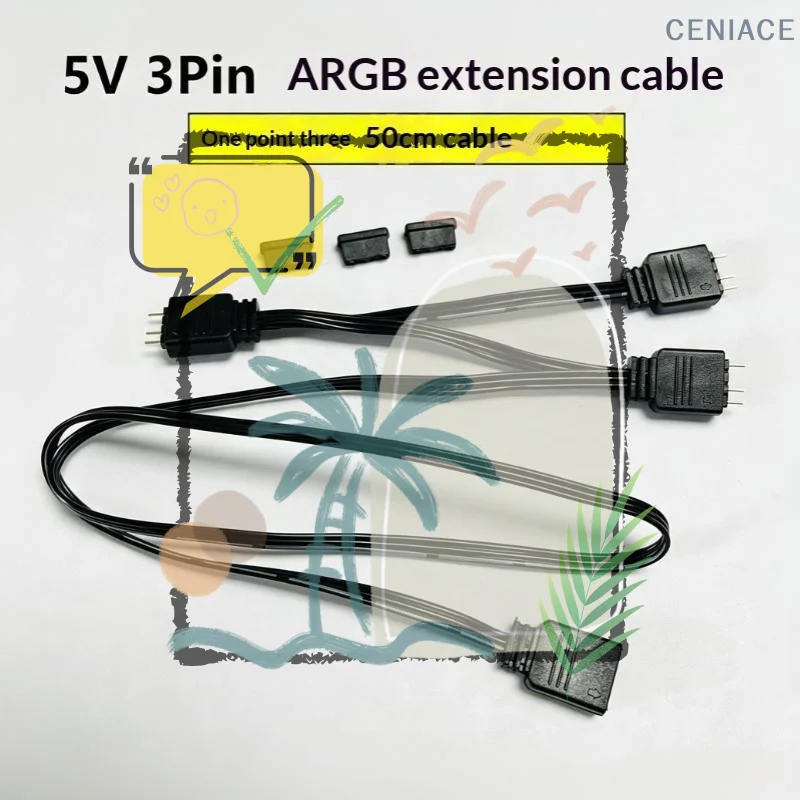 652F 5V 3Pin VDG To 5V: 3Pin ARGB SYNC Adapter Cable Motherboard Cooling