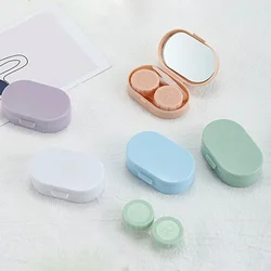 Contact Lens Case Smooth Travel Lady Holder Storage Eye Care Container with Mirror Lenses Box Contact Lens Inserter Remover