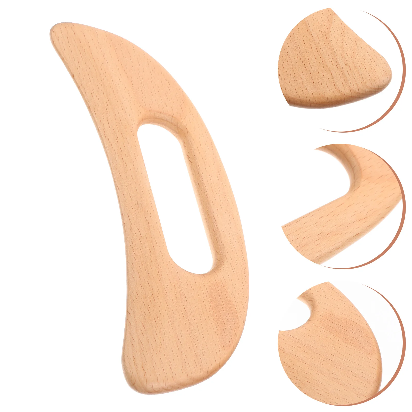 Herramienta de masaje Gua Sha de madera para esculpir el cuerpo Facial, raspador linfático reutilizable con forma de luna resistente al desgaste para cuello, manos y pies