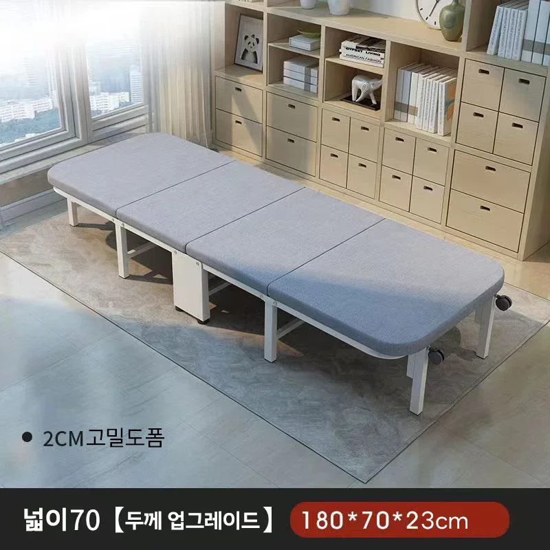 1 Folding Bed Folding Bed Modern Fabric Portable Camping Bed Simple home furniture