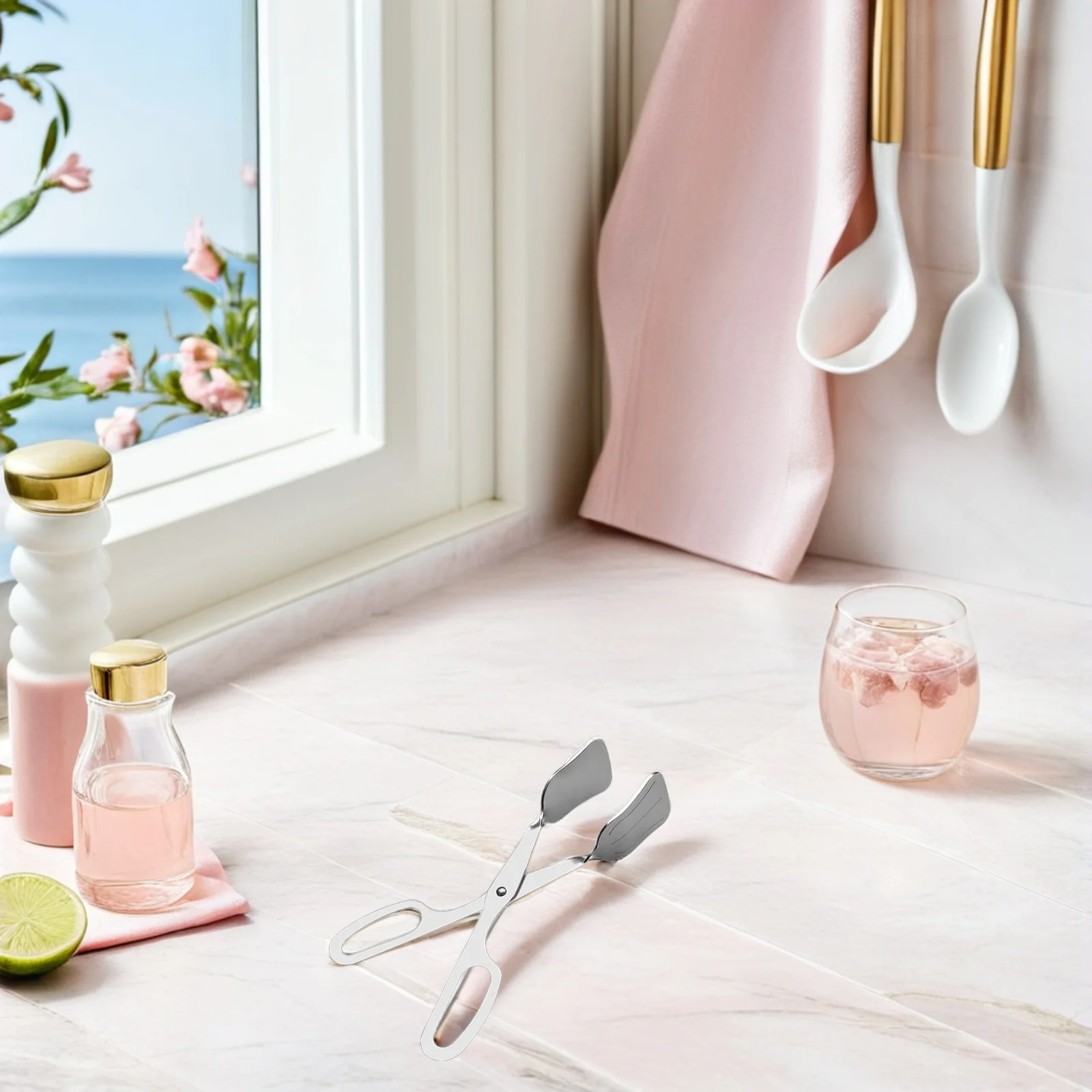 

2Pcs Stainless Steel Food Tongs Mirror Polished Buffet Serving Utensils Kitchen Salad Bread Cake Steak Tongs for Catering