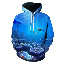 Sudadera con capucha subacuática para hombre y mujer, suéter informal de manga larga, ropa de calle, Top de primavera