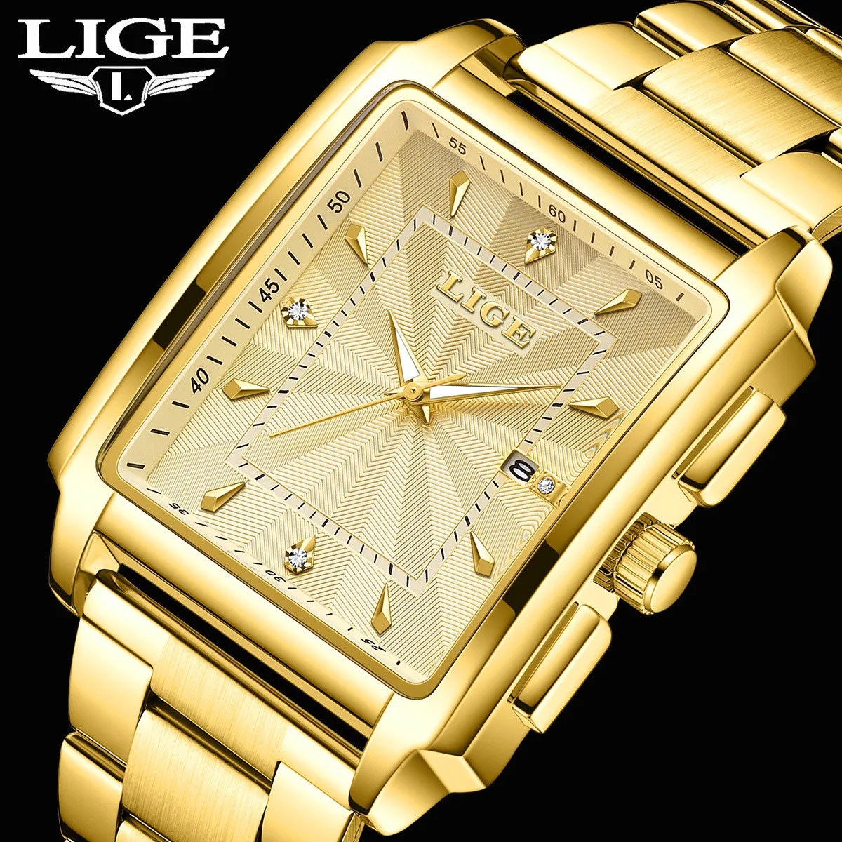 

Часы Reloj Hombre LIGE Мужские кварцевые, Роскошные водонепроницаемые светящиеся спортивные деловые наручные, из нержавеющей стали