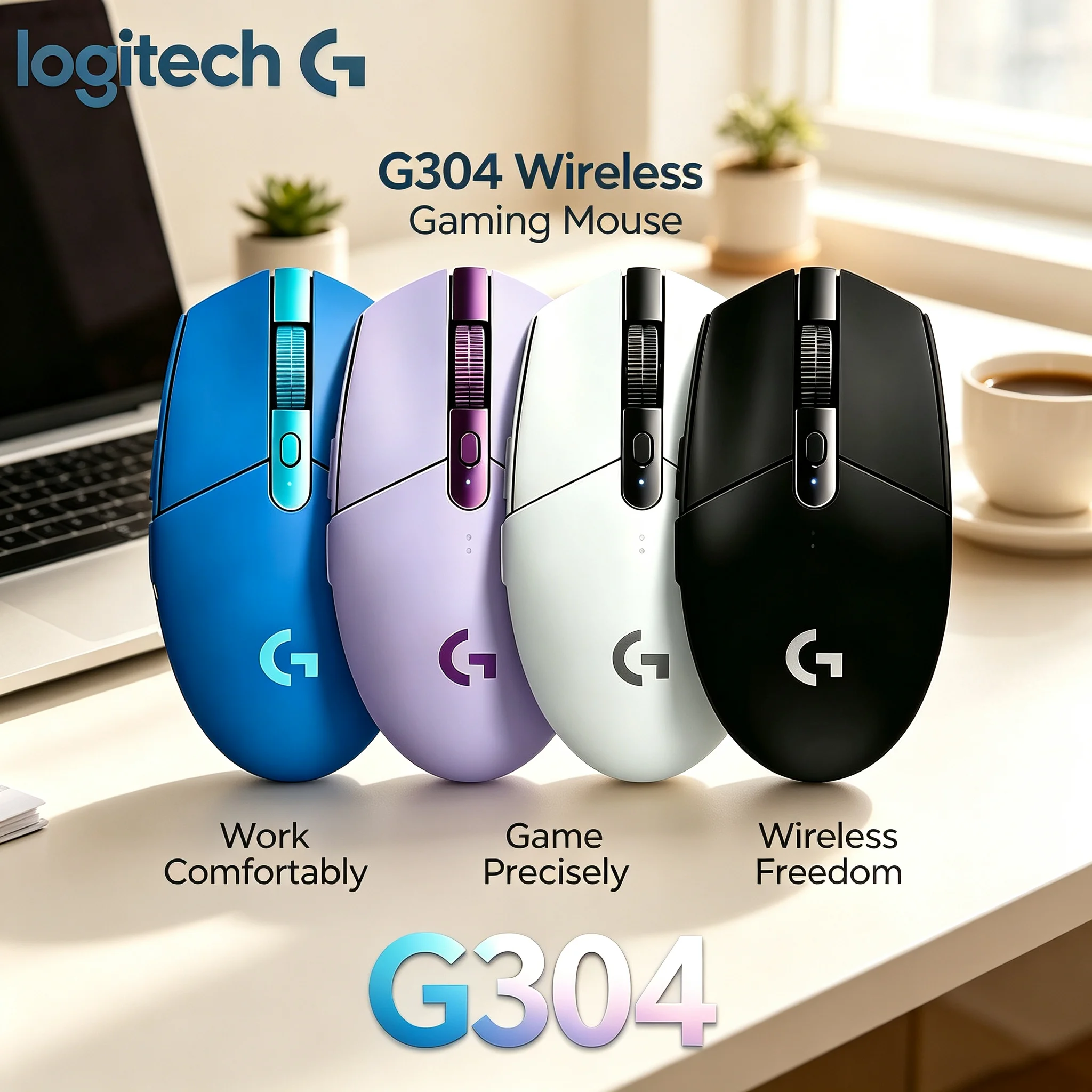 Logitech G304 Wireless Gaming Mouse Compact Ergonomic Mice With Nano USB Receiver For Notebook PC