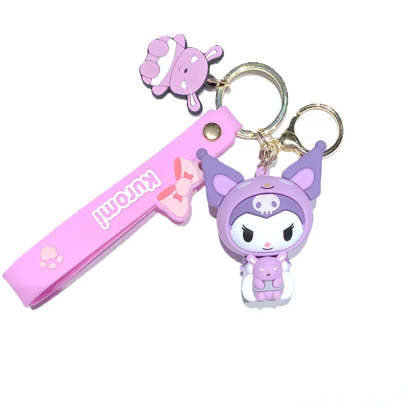 سلسلة مفاتيح كرتونية Miniso Sanrio Gemini ، دمية Kuromi My Melody Pochacco لطيف ، قلادة حقيبة ظهر