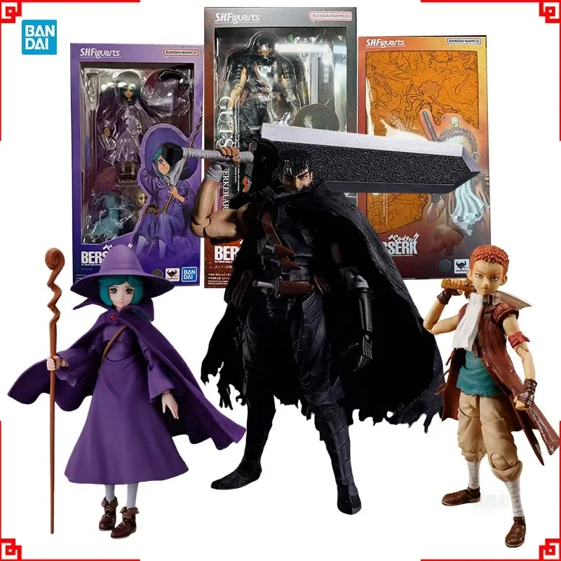 

In stock Bandai Berserk Anime Figure SHF Guts Schierke Isidro Action Figures Collectibles High Poseability Toys For Boys Gift
