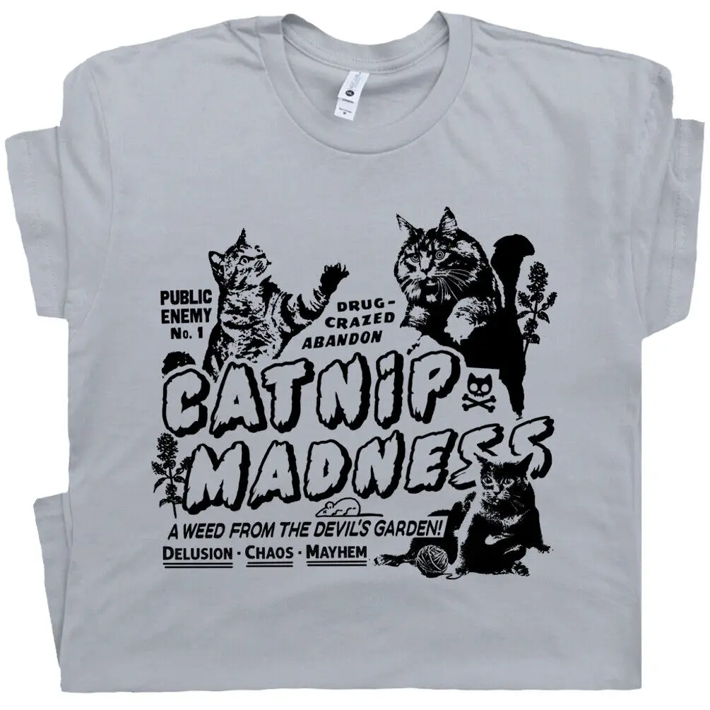 Funny Cat Shirts for Women Men Catnip Madness Cute Cat Shirt Cool Kitten Graphic