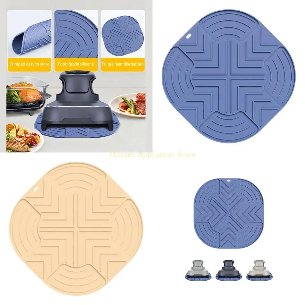 D0AB واقي مقالي الهواء من السيليكون المقاوم للحرارة، واقي عالمي مانع للانزلاق مناسب لحماية سطح الطاولة وسلامة المطبخ #1