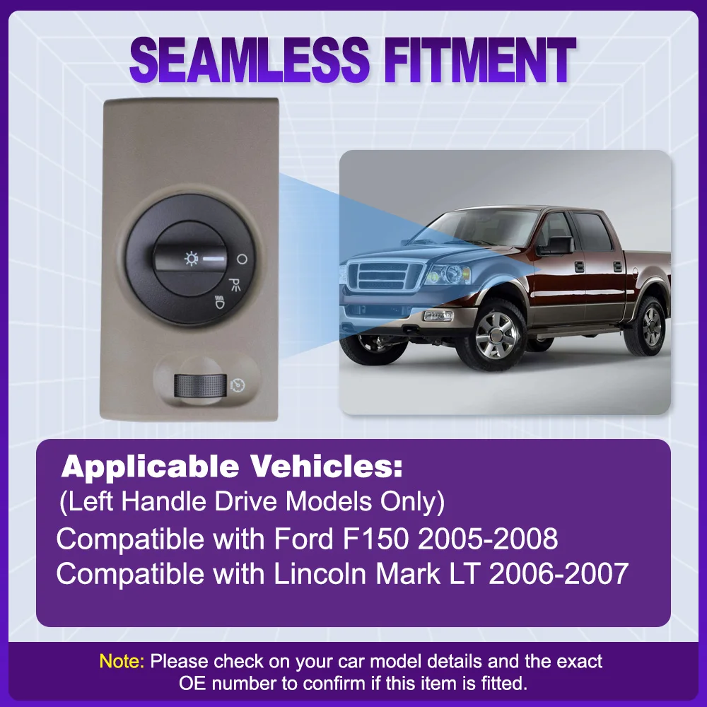 

7L3Z11654AB Переключатель управления фарами для Ford F150 2005-2008 Lincoln Mark LT 2006-2007 5L3Z-11654-AAB, 5L3Z-11654-AB