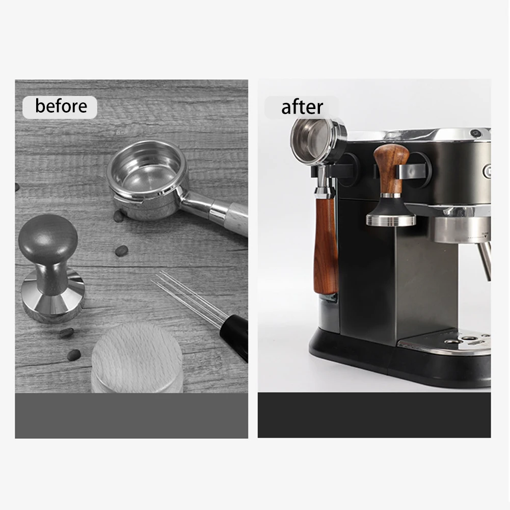 Wall Mounted Magnetic Holder Set for Espresso Portafilter and Manual Tamper 2pcs PVC Designed for Reliable Daily Use