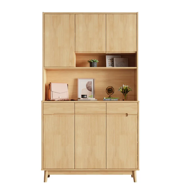 

Nordic solid wood home shoe cabinet hanger integrated household door storage foyer