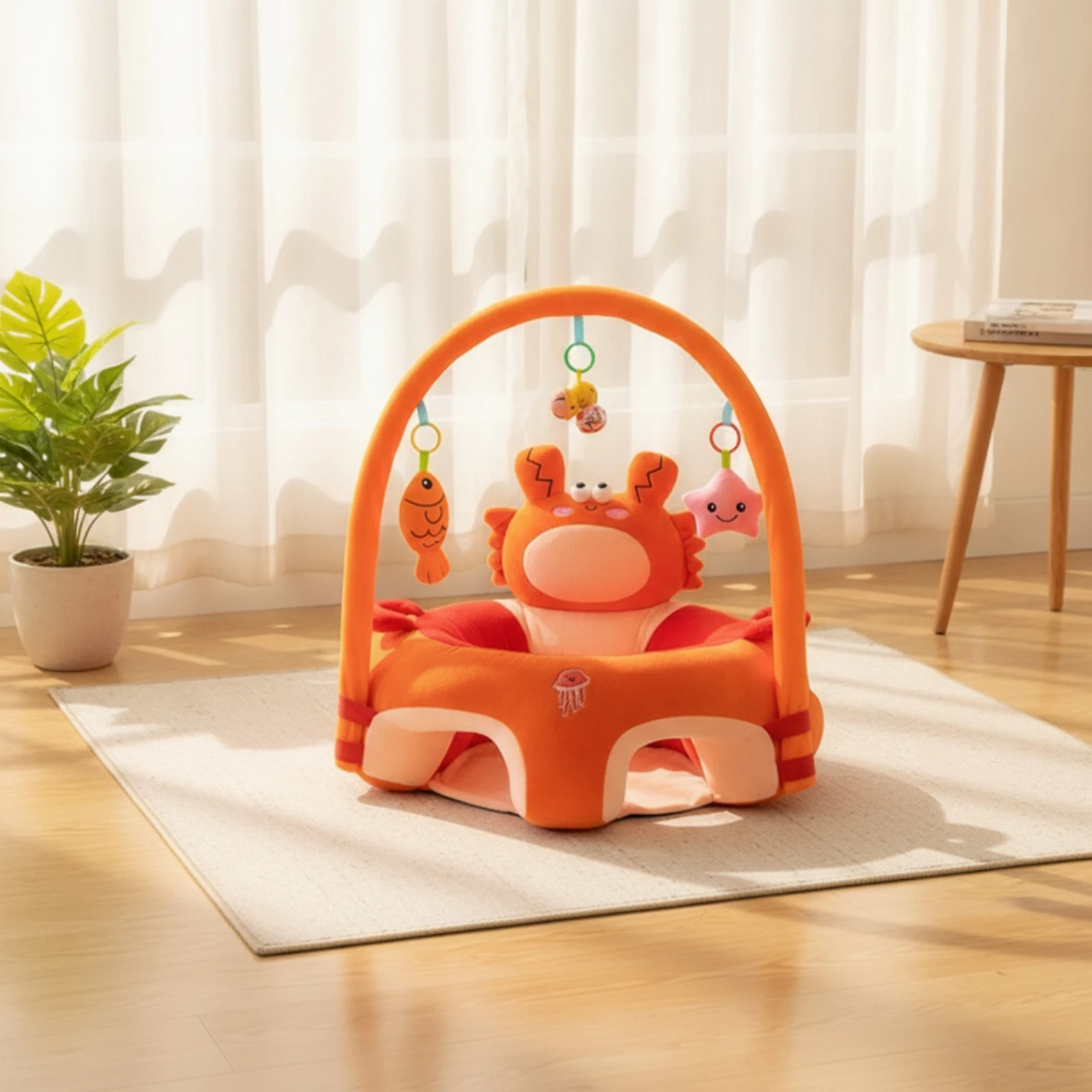 Sit Up Bar Floor - Baby-Sitzstuhl mit Spielzeugstange, gepolsterter Bodensitz, Babystuhl