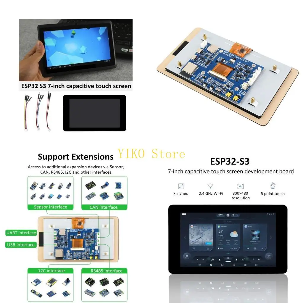 Pantalla LCD K32C ESP32 7 pulgadas, 800x480, placa desarrollo pantallas táctiles, compatible con pantallas