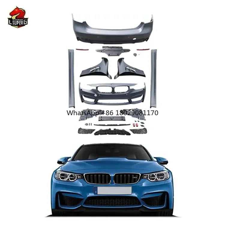 Car Bumper M3 Style Body Kit Front Bumper Side Skirts Front Bumpers Rear Diffuser For BMW F30 F35 Bodykit with grille