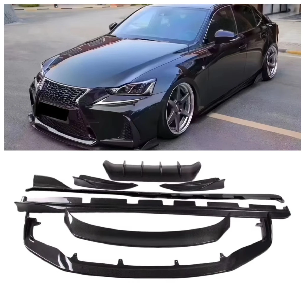 2016-2020 IS Carbon Body Kit, Suitable for 2016-2020 Lexus IS250 IS300 IS350 ART Style Real Carbon Fiber Small Body Kit.