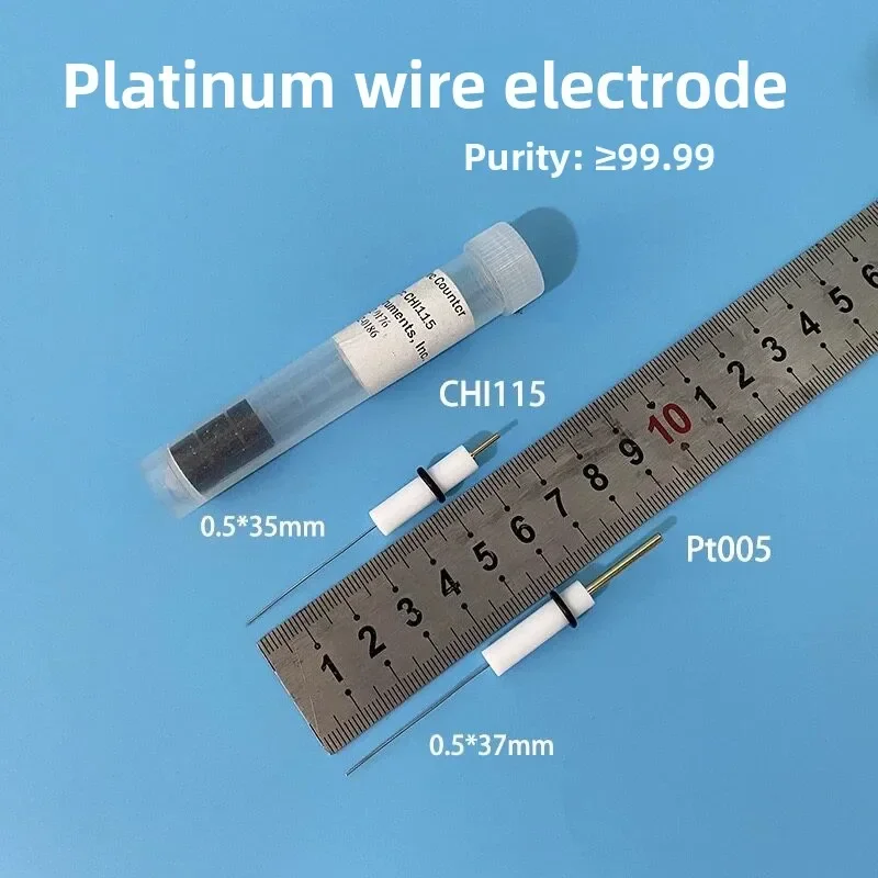 99.99% Pure Platinum Electrode, 0.5x37mm / 1.0x37mm Wire & 1.0x5mm / 1.0x10mm Column Counter Electrode for Potentiostat