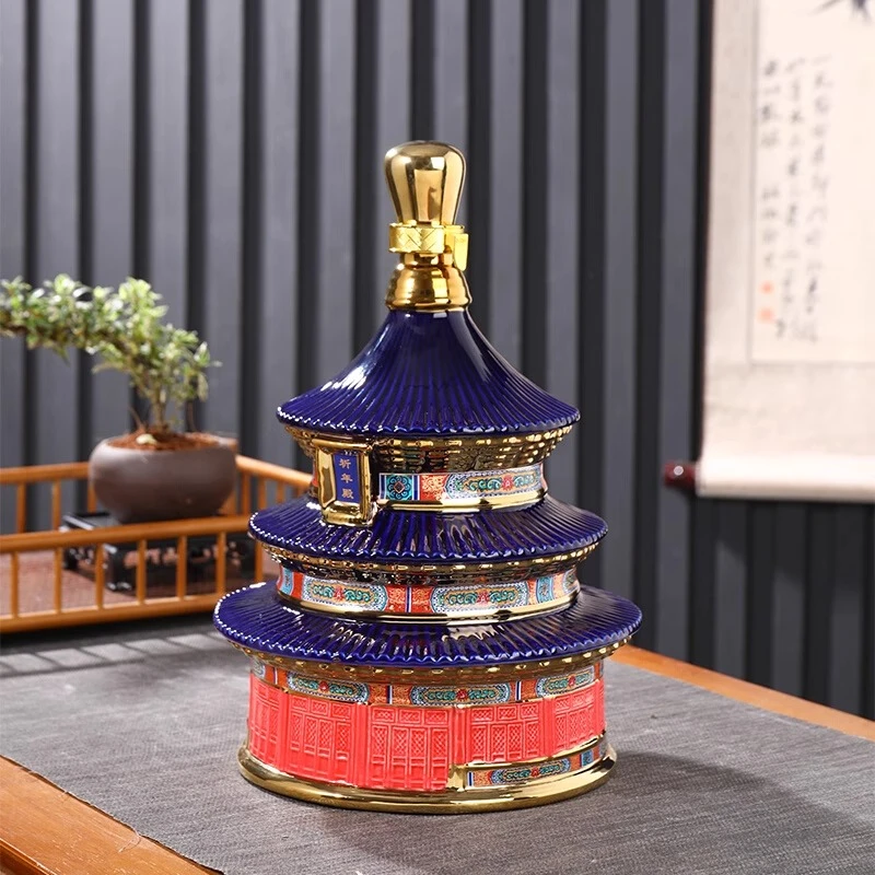 

Creative enamel ceramic empty wine bottle