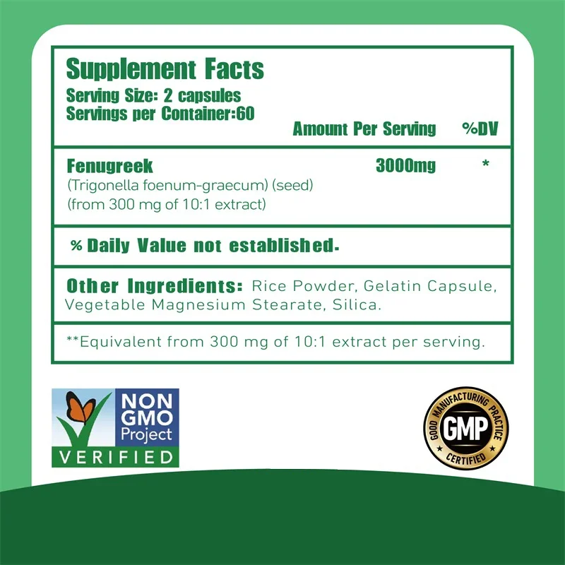 Fenugreek 3000MG - Lactation Supplement, Breast Development, Hormone Balance,Improved Circulation - Rich in Protein and Vitamins