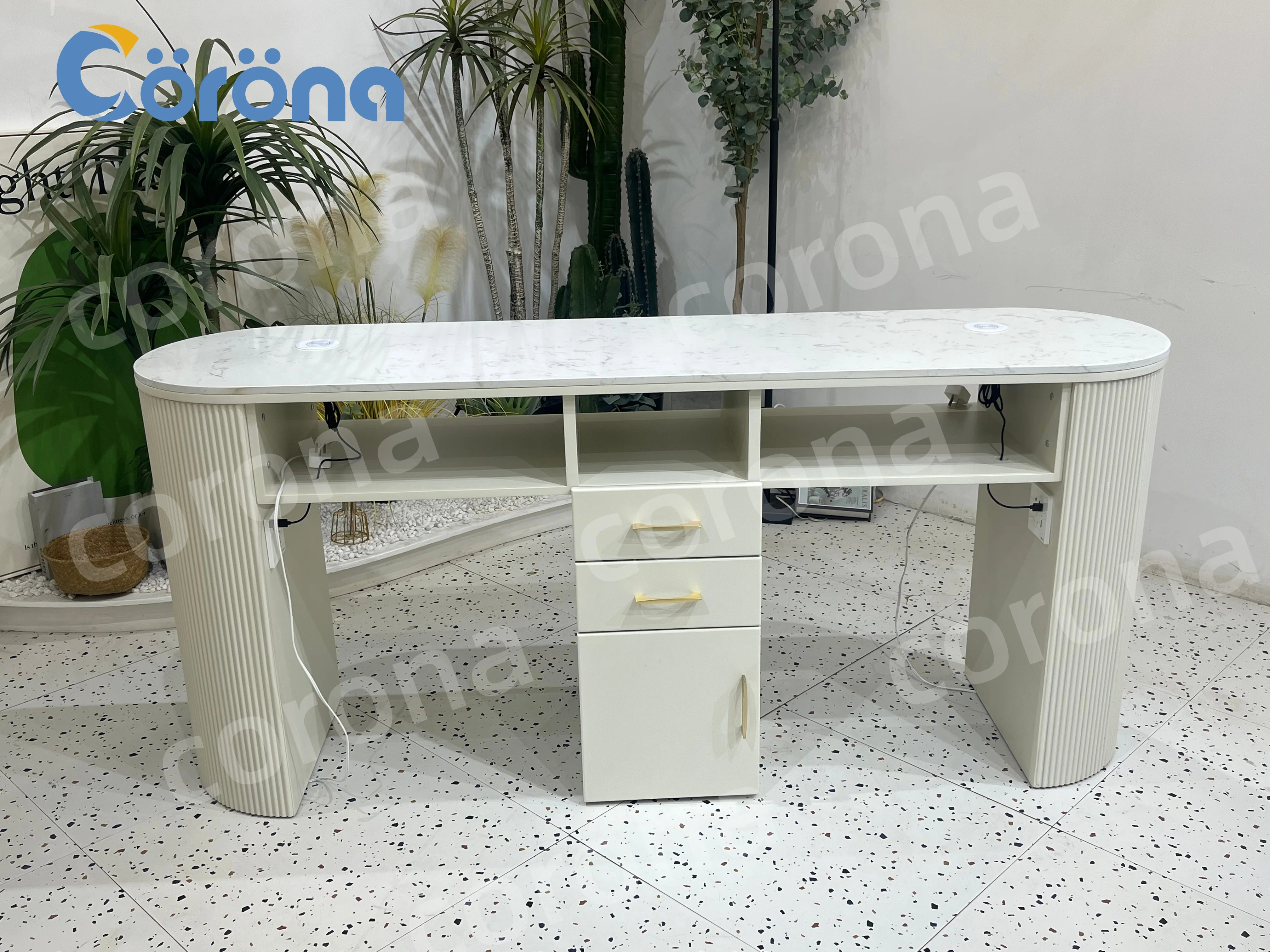 Factory Cheap Popular Modern Manicure Salon Furniture Nail Tech Table With Dust Collector
