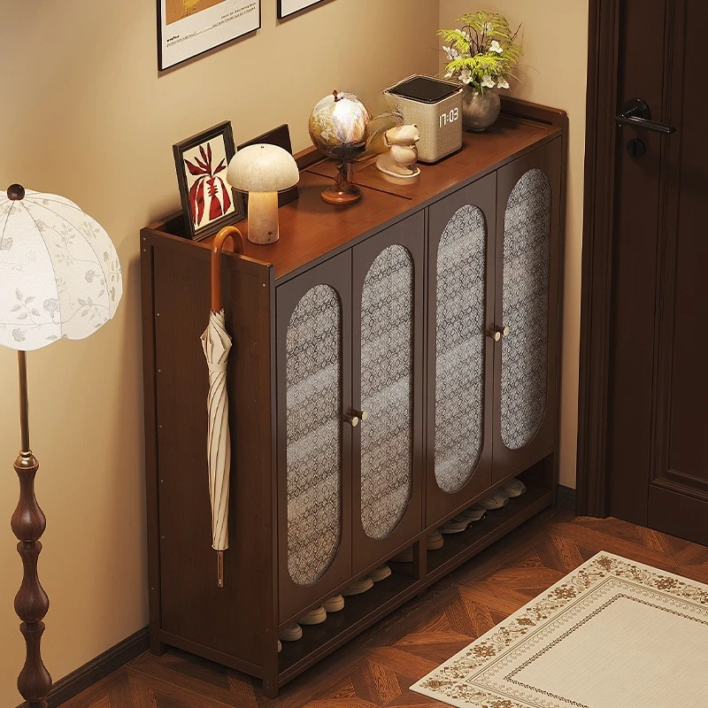 Household entrance cabinet multi-layer storage shoe rack integrated simple dust-proof shoe