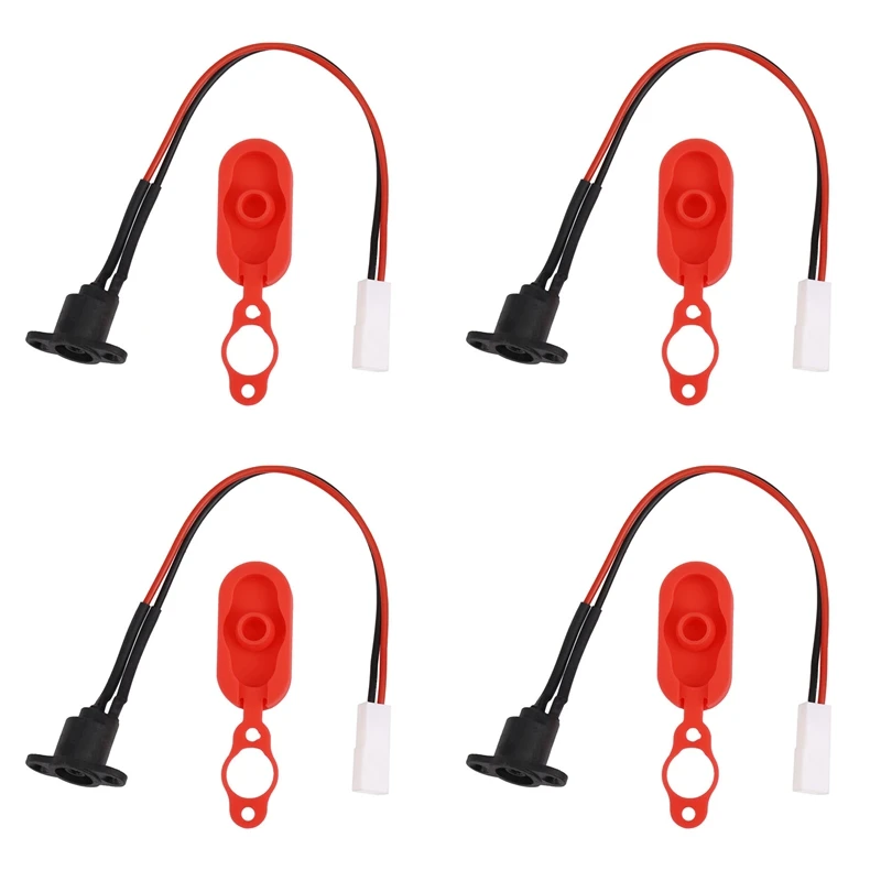 4X For Xiaomi Mijia M365 Electric Scooter Charging Hole Cover With Charging Cable Charging Port Plastic Waterproof Cover