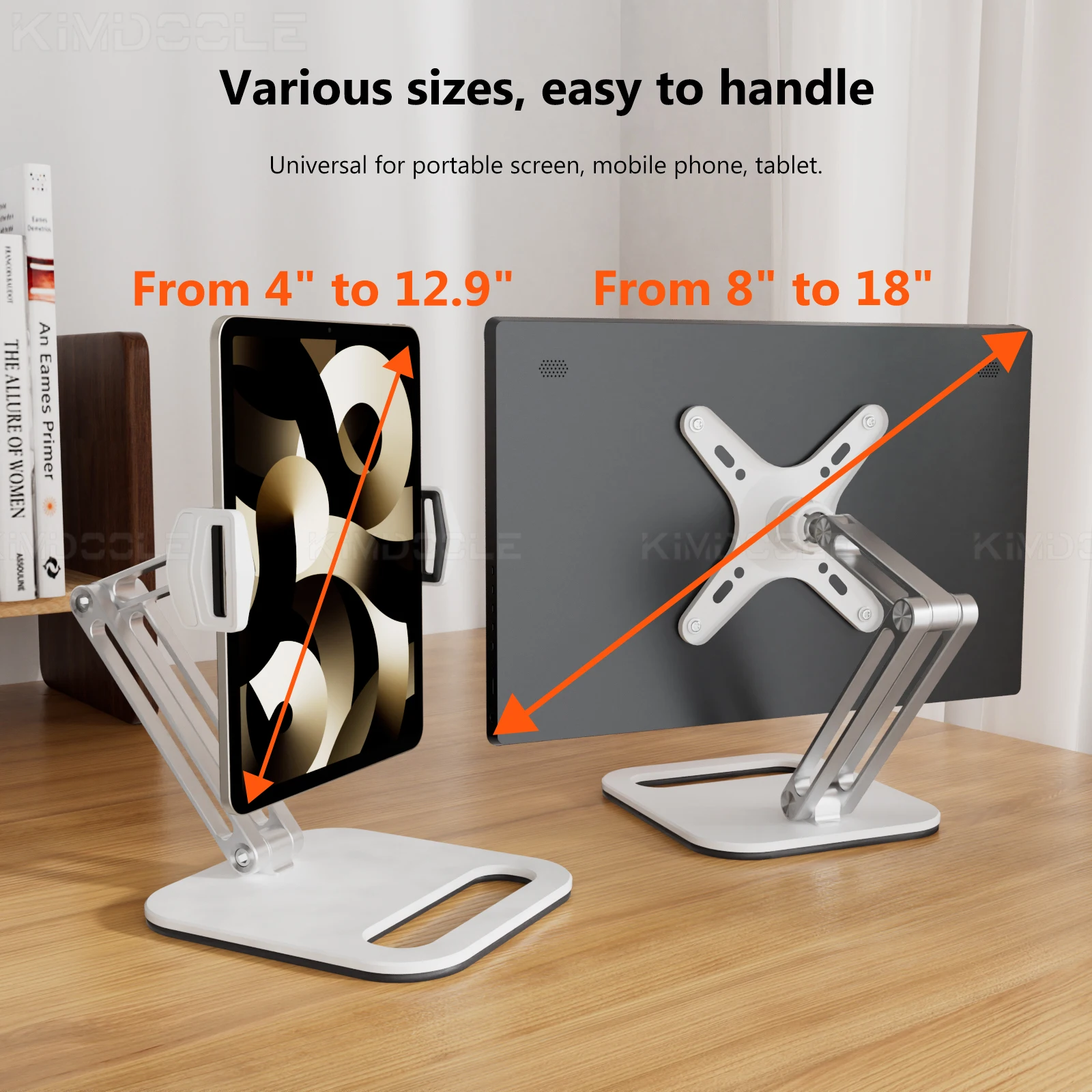 Imagem -02 - Keepro-altura Ajustável Monitor Stand Monitor Portátil Tablet Stand Low Profile Desk Mount Suporte de pé Livre