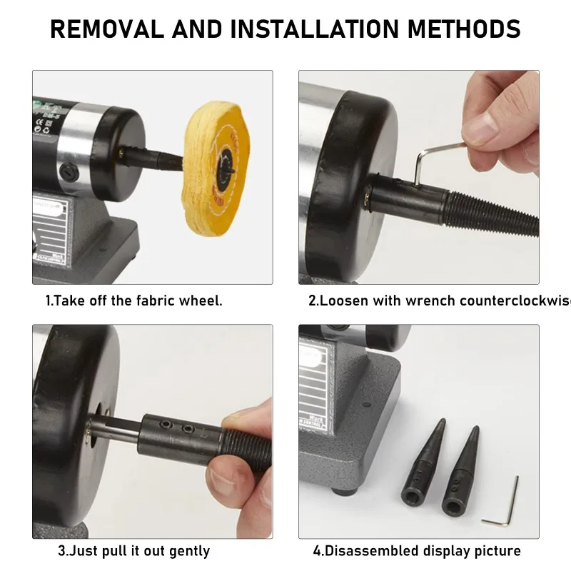 

200W Desktop Jewelry Polishing Machine with LED Light for Metal Silver Gold Polishing Tool Jewelry Making Equipment