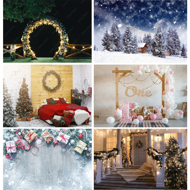 

SHUOZHIKE Christmas Theme Photography Background Snowman Christmas tree Backdrops For Photo Studio Props 211114 SDSD-05