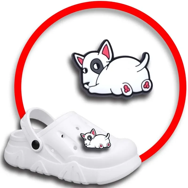 

Упаковка булавок для Crocs, шармы, аксессуары для обуви, украшение для желтой собаки, джинсы, женские сандалии, пряжка, Детские сувениры, мужские значки