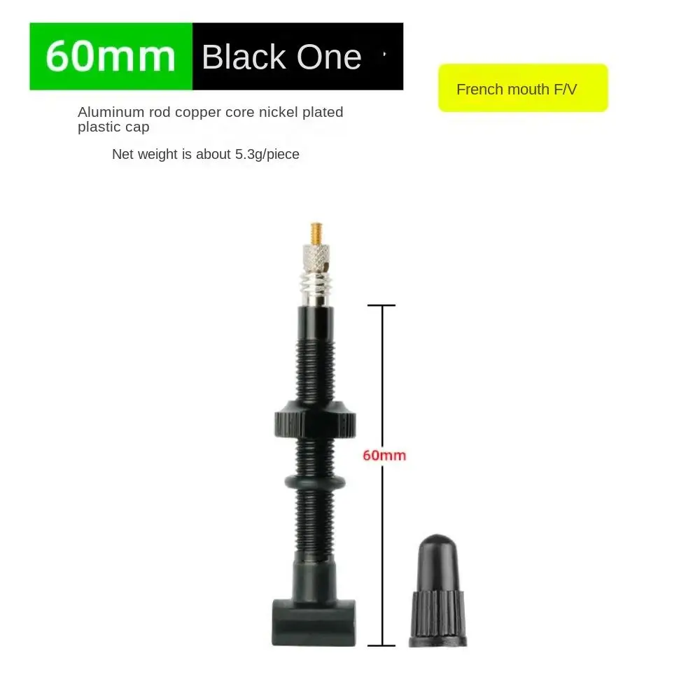 45/60/80mm F/V Valve Nipples Anodized CNC-machined Tubeless Tire Valves Abrasion Resistance Aluminum Alloy Bicycle Tubeless Rim