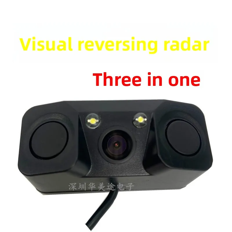 3 in 1 Car Rear View Camera System with Parking Sensor and Backup Alarm for Universal Vehicle Models for Toyota Honda Ford
