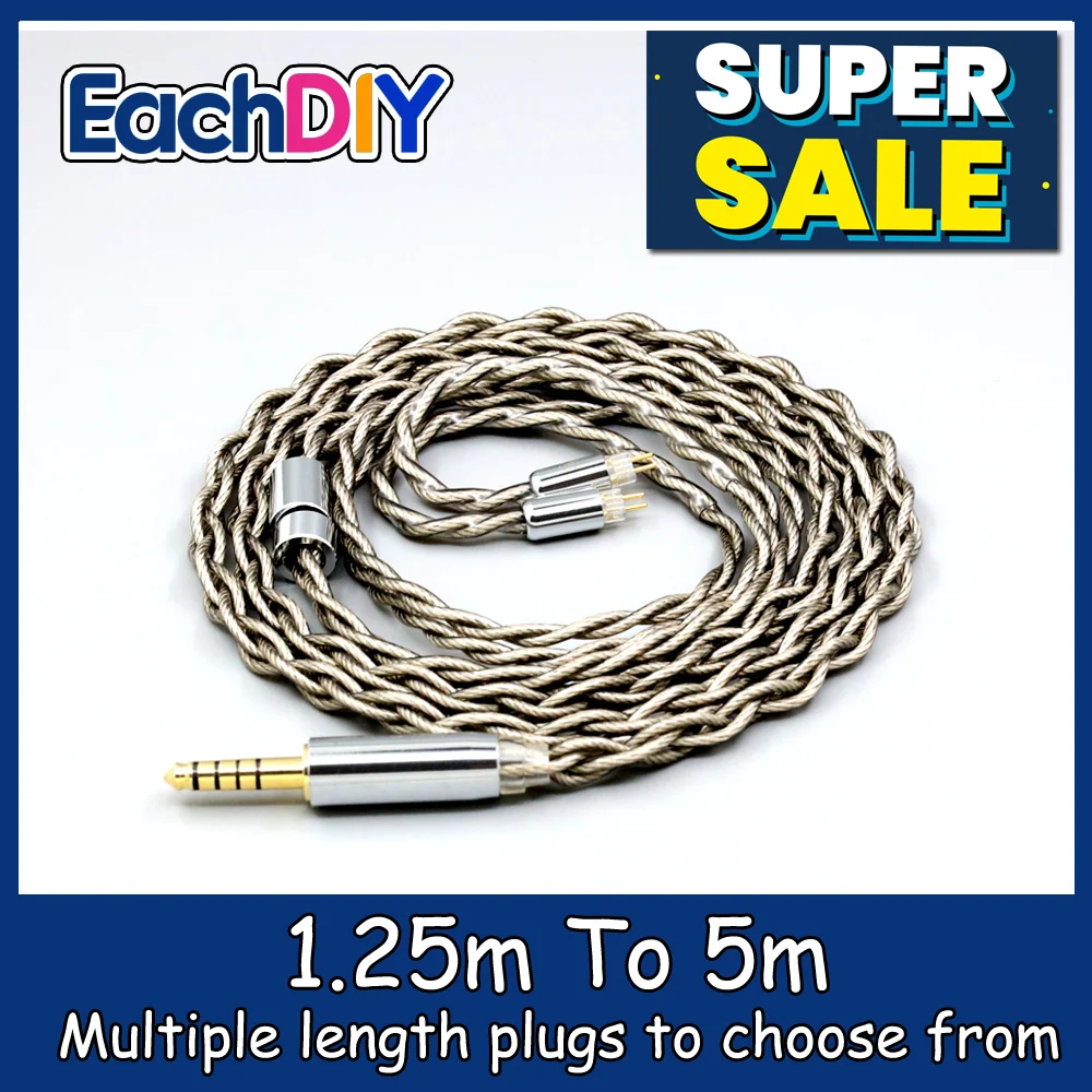 

99% Pure Silver + Graphene Shield Earphone Cable For Earsonics S-EM6 V2 S-EM9 VELVET V2 ES2 ES3 ES4 ES5 ES6 EM10 LN007947
