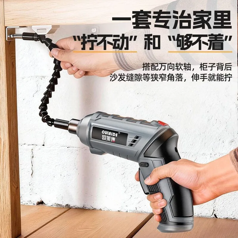 3.6V Cordless Electric Screwdriver Set 45 Pieces Rechargeable Mini Power Screwdriver with Foldable Pistol Grip 6.8Nm Torque and