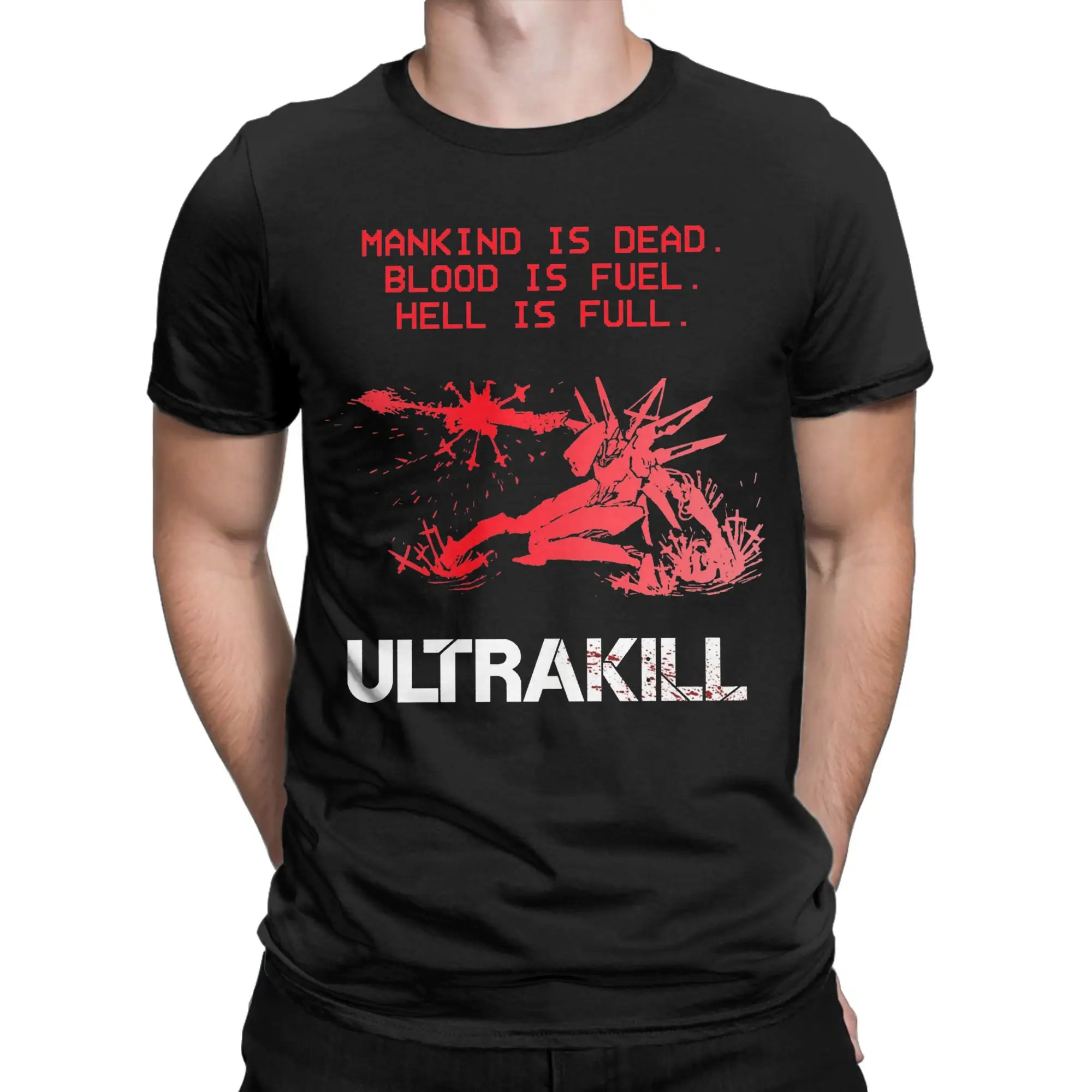 

Men Women Printed Ultrakill Gabriel game fans lover gaming Tee T Shirt Pure Cotton T-shirts Clothing