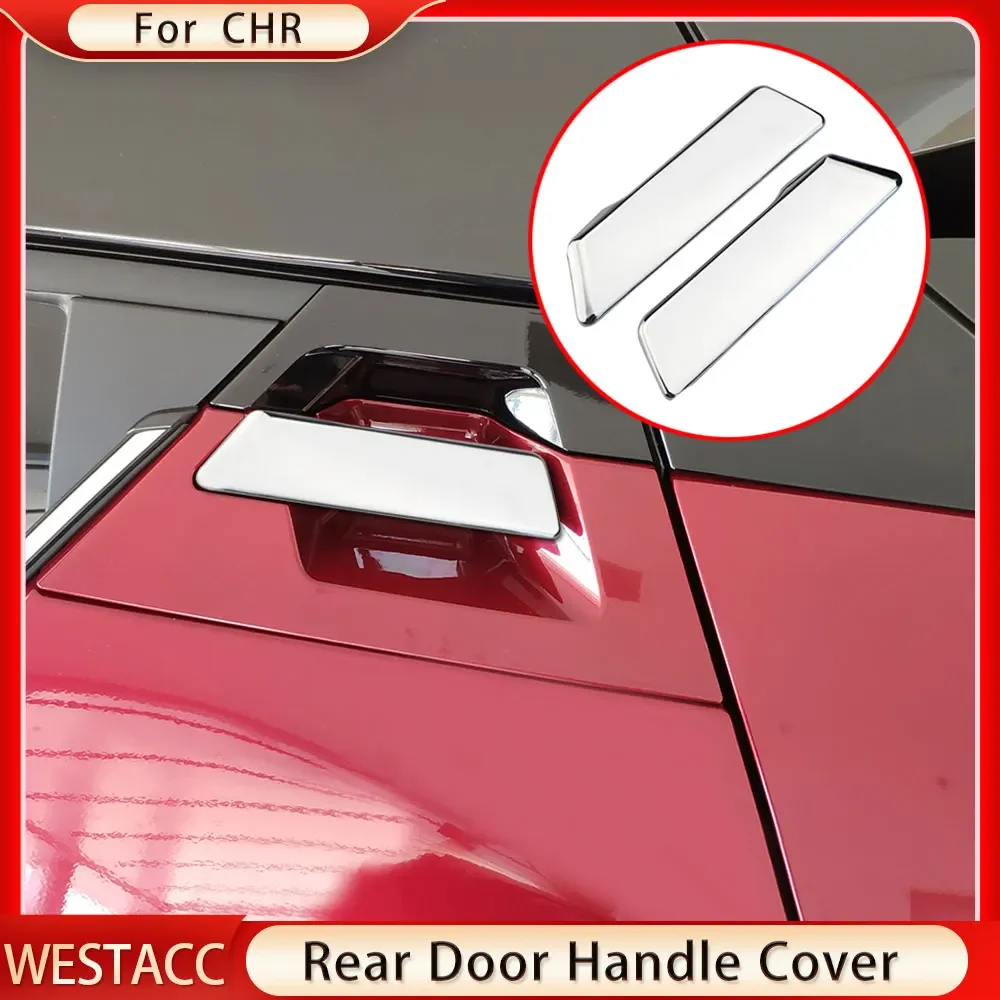 ABS Chrome Car Rear Door Handle Cover Protection Trim Sticker for Toyota C-HR CHR 2016 2017 2018 2019 2020 Accessories