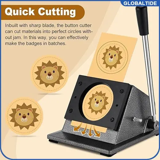 

DIY Round Badges Paper Circle Cutter, Round Paper Circle Punch, 25-75MM Hand Metal Circle Cutter for Badges Button Maker Machine