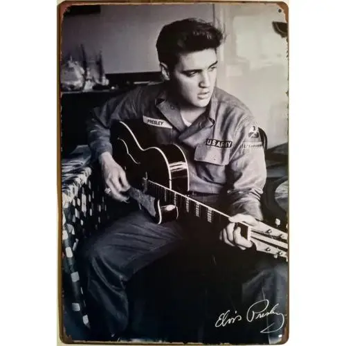 1pcs Vintage Elvis Presley Metal Sign 50s Rock & Roll Poster Tin Sign Decor 12x8